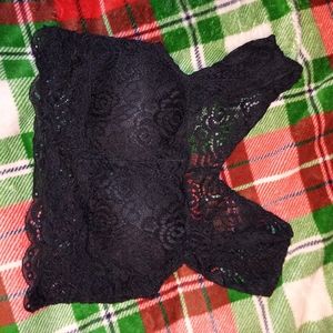Black lace Crop top/ bralett